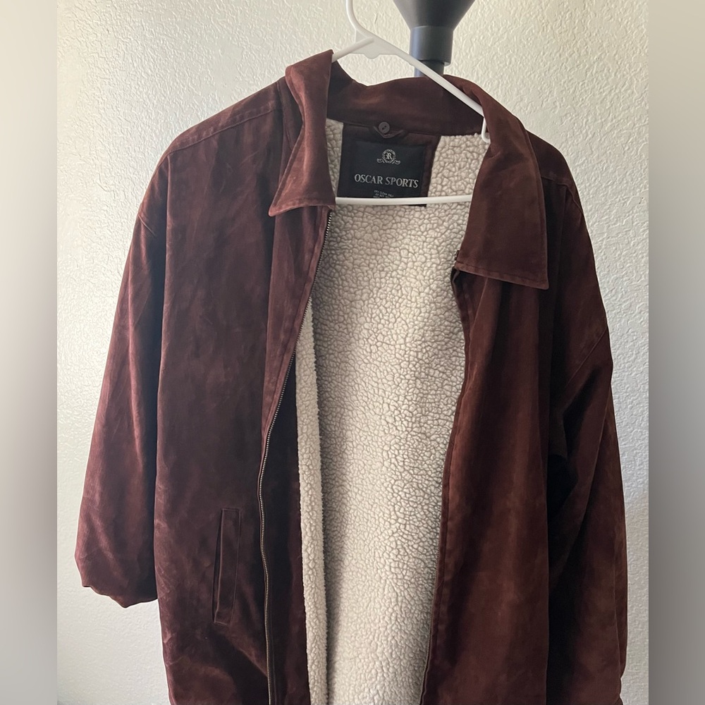 Oscar Sports L Burgundy Sherpa Jacket